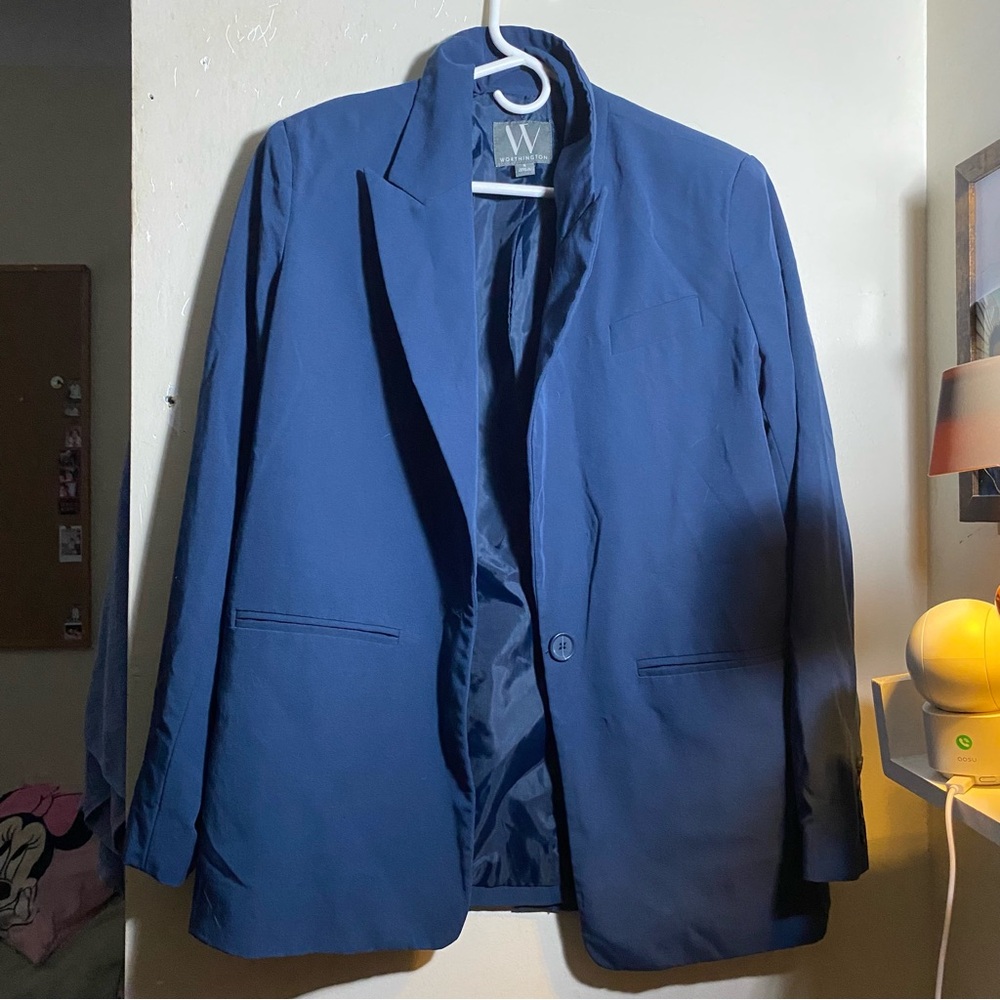 Worthington Navy Single-Button Men's Blazer